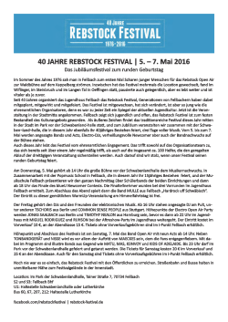 Weitere Informationen zum Rebstock Festival