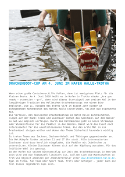 Drachboot-Cup am 4. Juni im Hafen Halle-Trotha