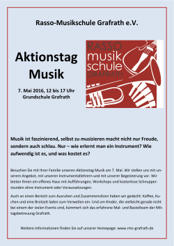 Aktionstag Musik - Rasso-Musikschule Grafrath eV