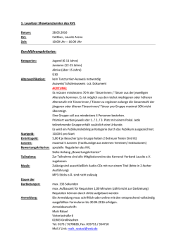 Durchf&uuml;hrungskriterien des Showtanzturnieres