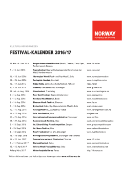 Festival-Kalender 2016/17