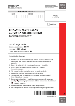 egzamin maturalny z języka niemieckiego poziom dwujęzyczny