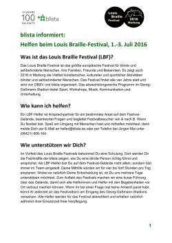 blista informiert: Helfen beim Louis Braille-Festival - Uni