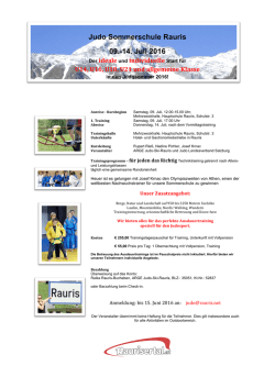 Judo Sommerschule Rauris 09.-14. Juli 2016