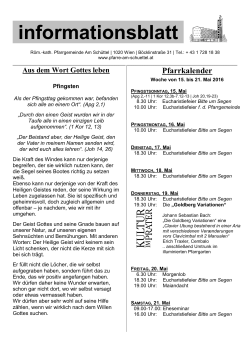 Infoblatt 15.-21. Mai 2016
