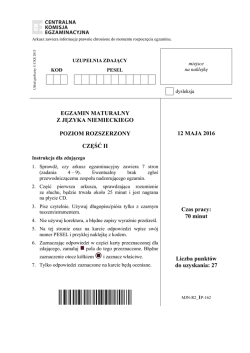 EGZAMIN MATURALNY Z JĘZYKA NIEMIECKIEGO POZIOM