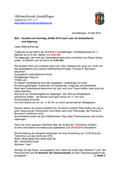 Interne Ausfahrt - Oldtimerfreunde Gundelfingen