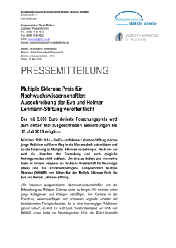 pressemitteilung - Deutsche Gesellschaft für Neurologie