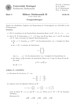 Blatt 5 - Fachbereich Mathematik