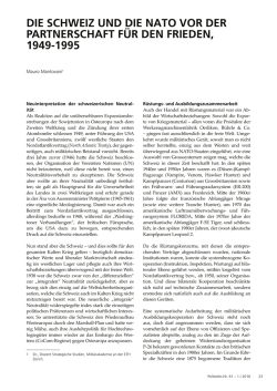 die schweiz und die nato vor der partnerschaft für den frieden, 1949