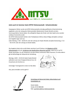 Jetzt auch im Sommer beim MTSV Hohenwestedt : Schwimmkinder