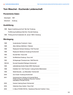 Vita Tom Waschat - Kochende Leidenschaft