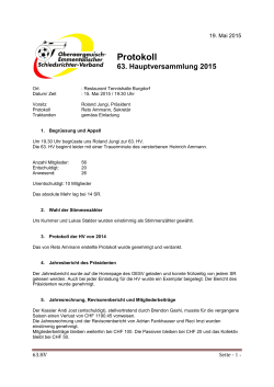 Protokoll Hauptversammlung OESV 2015