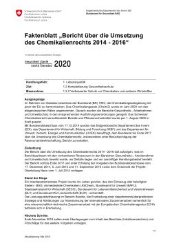 Bericht über die Umsetzung des Chemikalienrechts 2014