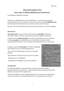 Workshopbericht - beim Hamburger Schachverband