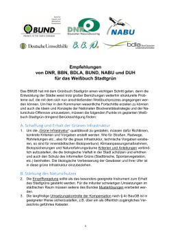 Empfehlungen von DNR, BBN, BDLA, BUND, NABU