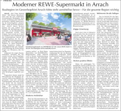 Moderner REWE-Supermarkt in Arrach