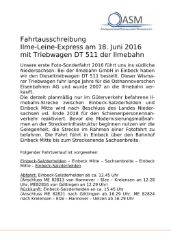 Info und Ausschreibung - Arbeitsgemeinschaft Schienenverkehr