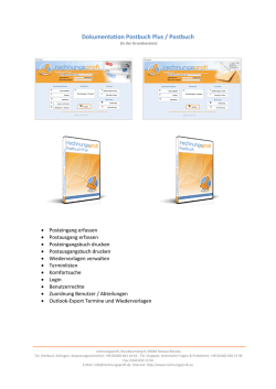 Dokumentation Postbuch Plus / Postbuch