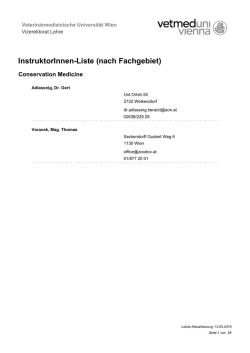 InstruktorInnen-Liste (nach Fachgebiet)