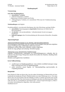 Handlungsbegriff Voraussetzung nach allen Handlungslehren