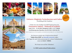 Exklusive Mitglieder Fachexkursion nach Indien Faszination Indiens