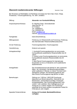 medizinrelevanter Stiftungen