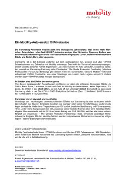 Ein Mobility-Auto ersetzt 10 Privatautos