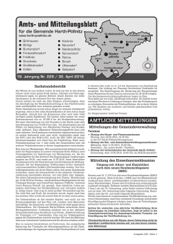 Amts- und Mitteilungsblatt der Gemeinde Harth