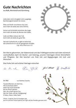 Gute Nachrichten - Herzlich Willkommen in der Pfarrei Deutschland
