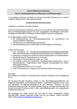 Interne Stellenausschreibung - Landesportal Schleswig Holstein