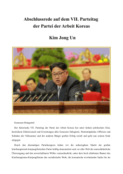 Abschlussrede auf dem VII. Parteitag der Partei der Arbeit Koreas