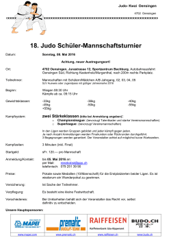 18. Judo Schüler-Mannschaftsturnier