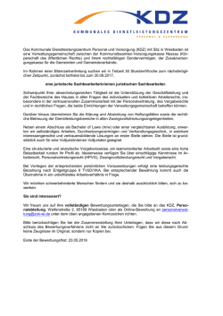 Eine juristische Sachbearbeiterin/einen juristischen