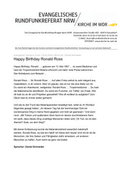 Happy Birthday Ronald Ross