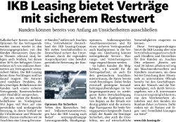 Page 1 IKB Leasing bietet Verträge mit sicherem Restwert Kunden