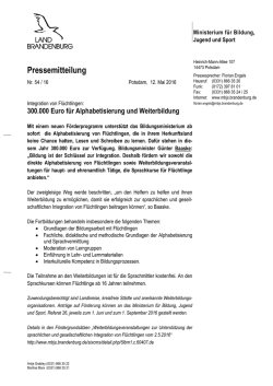 Pressemitteilung - Ministerium für Bildung, Jugend und Sport