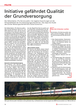 Initiative gef&auml;hrdet Qualit&auml;t der Grundversorgung