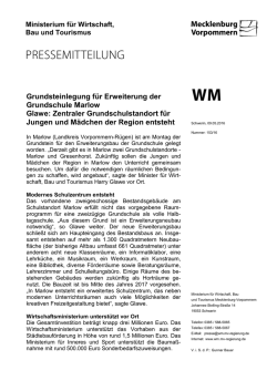 Grundsteinlegung f&uuml;r Erweiterung der Grundschule Marlow Glawe