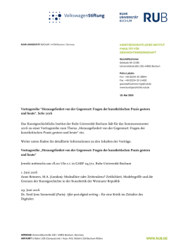 diesem Link - Kunstgeschichtliches Institut - Ruhr