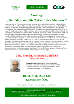 Vortrag: „Der Islam und die Zukunft der Moderne “