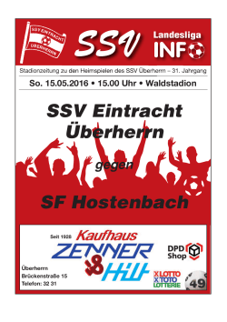 SSV INFO zum Heimspiel gegen Hostenbach
