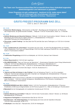 Gästefreizeitprogramm - Lebensquell Bad Zell