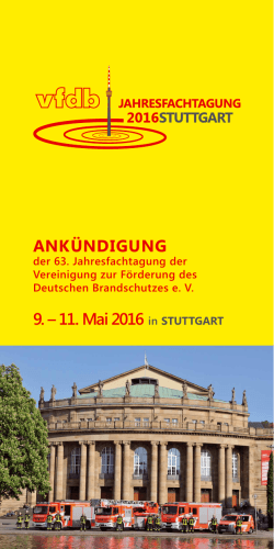 vfdb Jahresfachtagung 2016 in Stuttgart