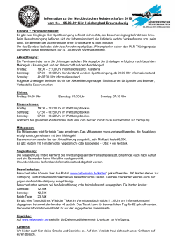 Information zu den Norddeutschen Meisterschaften 2016 im