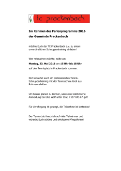 Im Rahmen des Ferienprogramms 2016 der Gemeinde Prackenbach