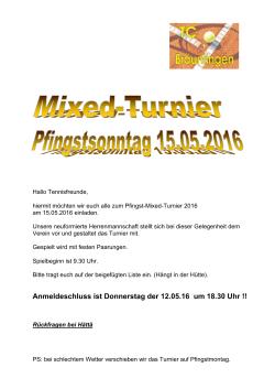 Pfingst-Mixed-Turnier 2016