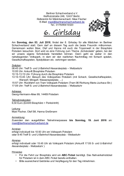 6. Girlsday - Schachjugend in Berlin