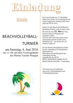 Einladung Beachvolleyball-Turnir im Juni