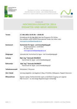 hochschuldidaktik 2016 didaktik und neue medien - PH
